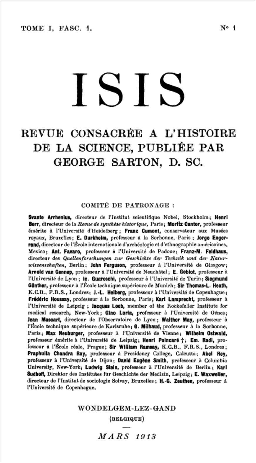 Voorblad eerste Isis