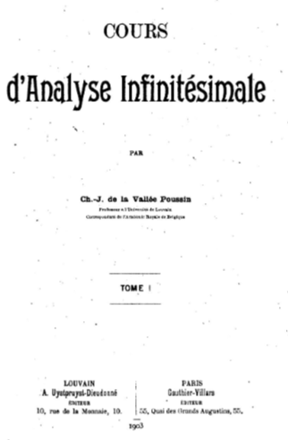 Voorblad Cours d'analyse infinitësimale