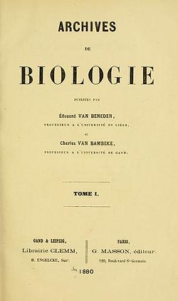 Page de couverture du premier numéro des "Archives de Biologie"