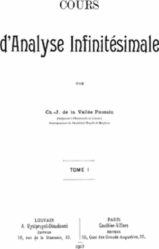 Frontispice du Cours d'analyse infinitésimale, (1903).