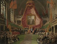 Mattheus Ignatius van Bree, De plechtige installatie van de Universiteit van Gent door de prins van Oranje in de troonzaal van het stadhuis op 9 oktober 1817.