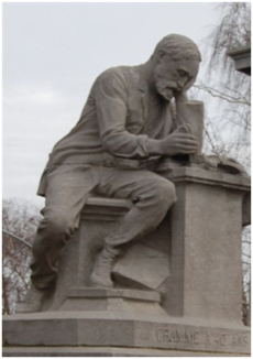 Foto: Monument ter nagedachtenis van Zénobe Gramme in Luik, door Thomas Vinçotte (1905).